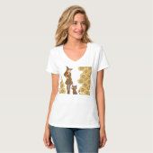 Halloween heks en kat vrouwen V-hals T-shirt (Voorkant volledig)
