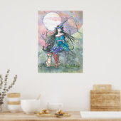 Halloween Heks en Katten Poster van Molly Harrison (Keuken)