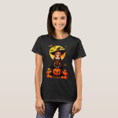 Halloween heks en oranje pompoen T-shirt (Voorkant volledig)