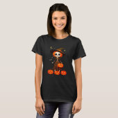 Halloween heks en oranje pompoen T-shirt (Voorkant volledig)