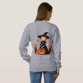 Halloween Heks En Pompoen Oogst Pret Trui (Achterkant volledig)