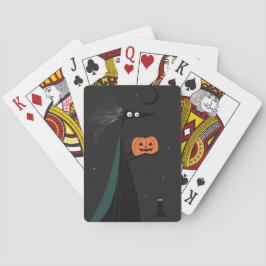 Halloween heks en pompoen pokerkaarten