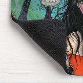 Halloween heks en schedel mousepad muismat (Hoek)