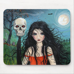 Halloween Heks en Schedel Muismat