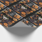  Halloween heks en schedels Cadeaupapier (Hoek)