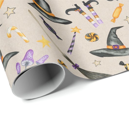 Halloween-heks- en -Snoep-overlooppapier Cadeaupapier (Rol Hoek)