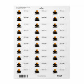 Halloween heks en spookhuis etiket (Full Sheet)