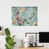 Halloween-heks en spookposter van Molly Harrison Poster (Thuiskantoor)