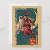 Halloween heks en uil Feestdagenkaart (Voorkant)