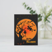 Halloween heks en uil Halloween Briefkaart (Staand voorkant)