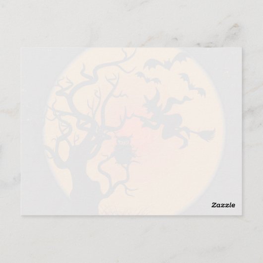Halloween heks en uil Halloween Briefkaart (Achterkant)