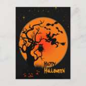 Halloween heks en uil Halloween Briefkaart (Voorkant)