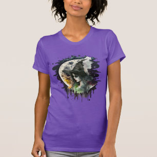 Halloween Heks en Volle Maan T-shirt