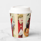  Halloween-heks en zwarte kat Papieren Bekers (Links)