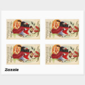  Halloween-heks en zwarte kat Rechthoekige Sticker (Vel)