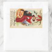  Halloween-heks en zwarte kat Rechthoekige Sticker (Tas)