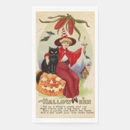  Halloween-heks en zwarte kat Servet