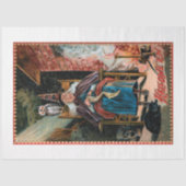 Halloween-heks en zwarte kat Tissuepapier (Voorkant)