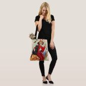 Halloween-heks en zwarte kat Tote Bag (Op model)