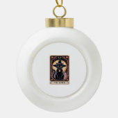 Halloween Heks Esthetische Kat Liefhebbers Gotisch Keramische Bal Ornament (Voorkant)