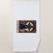 Halloween Heks Esthetische Kat Liefhebbers Gotisch Strandlaken (Voorkant)