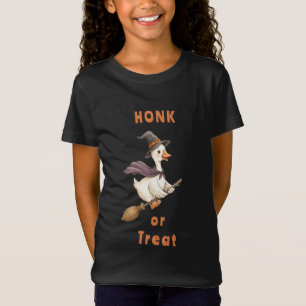 Halloween Heks Gans Toeter of Snoep Meisje T-shirt