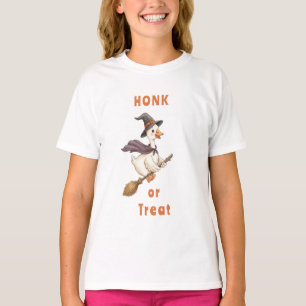 Halloween Heks Gans Toeter of Snoep Meisje T-shirt