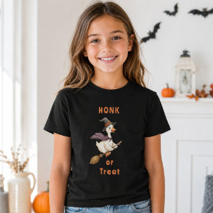 Halloween Heks Gans Toeter of Snoep Meisje T-shirt