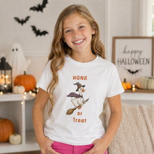 Halloween Heks Gans Toeter of Snoep Meisje T-shirt