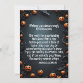 Halloween heks gezicht in gat groeten kaart (Achterkant)