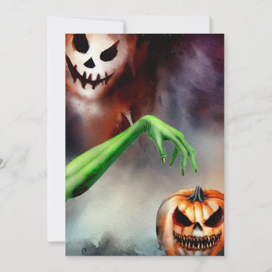 Halloween Heks Ghost Kostuum Feest Kaart (Achterkant)