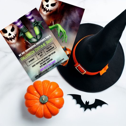 Halloween Heks Ghost Kostuum Feest Kaart