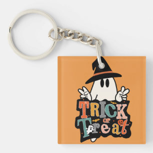 Halloween Heks Ghost Trick or treat gepersonalisee Sleutelhanger