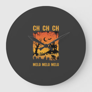Halloween Heks Griezelen Huis Silhouet Kunst_1 Grote Klok