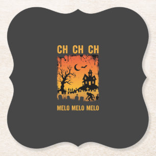 Halloween Heks Griezelen Huis Silhouet Kunst_1 Kartonnen Onderzetters
