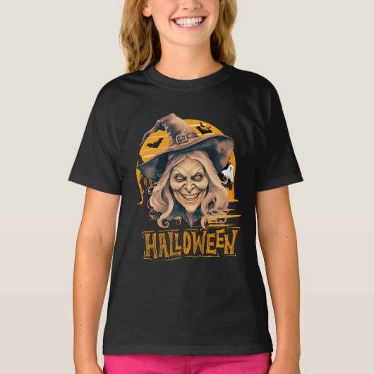 Halloween Heks Grootmoeder T-shirt (Voorkant)