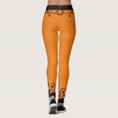 Halloween Heks Grote Zijde Zwarte Katten Leggings (Achterkant)