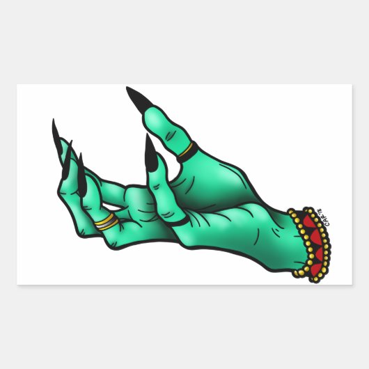 Halloween Heks Hand Sticker (Voorkant)