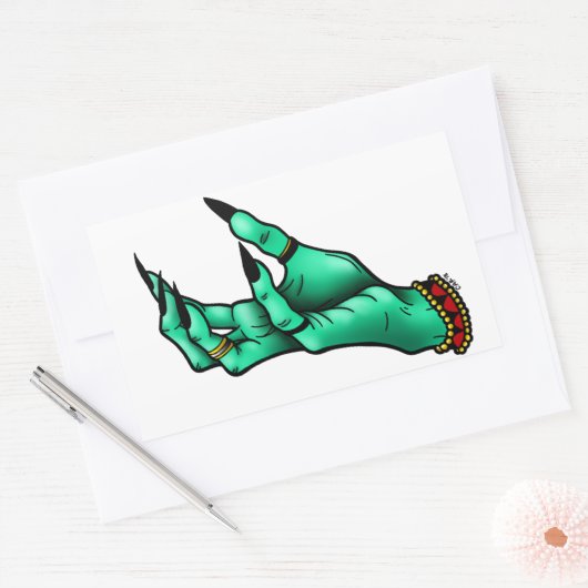 Halloween Heks Hand Sticker (Envelop)