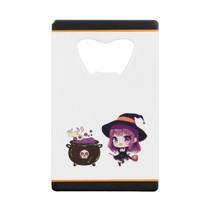 Halloween/heks/herfst/oktober Creditkaart Flessenopener