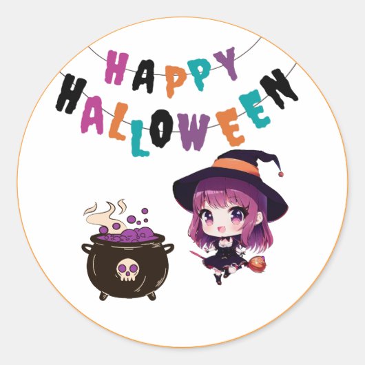 Halloween/heks/herfst/oktober Sticker (Voorkant)