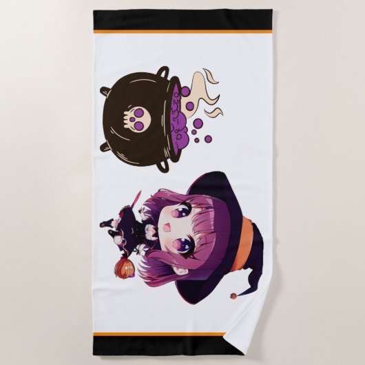 Halloween/heks/herfst/oktober Strandlaken (Voorkant)