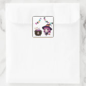 Halloween/heks/herfst/oktober Vierkante Sticker (Tas)