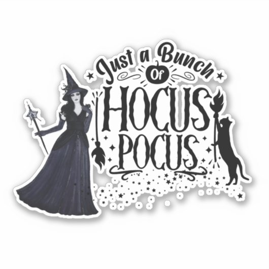 Halloween heks hocus pocus ontwerp sticker (Voorkant)