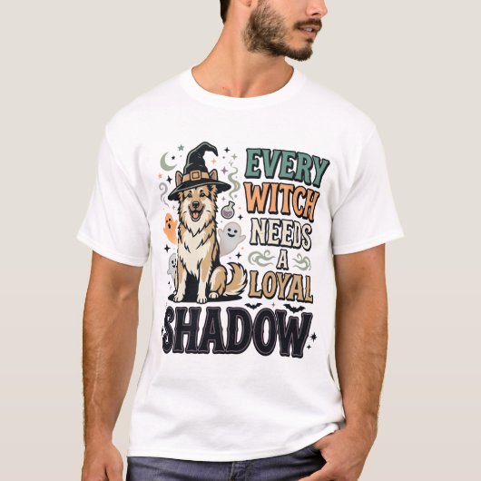 Halloween Heks Hond Geesten T-shirt (Voorkant)
