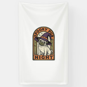Halloween Heks Hond Vintage Gravure Shirt Ontwerp Spandoek