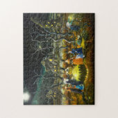 Halloween heks in een cauldron legpuzzel (Verticaal)