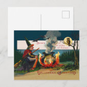 Halloween Heks in het Bos Briefkaart (Voorkant / Achterkant)
