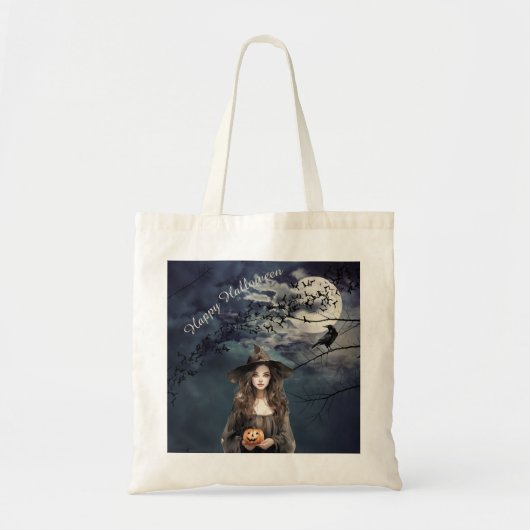 Halloween heks in het maanlicht tote bag (Voorkant)