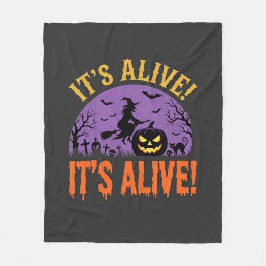 Halloween Heks Jack O Lantern Het Leeft Fleece Deken (Voorkant)
